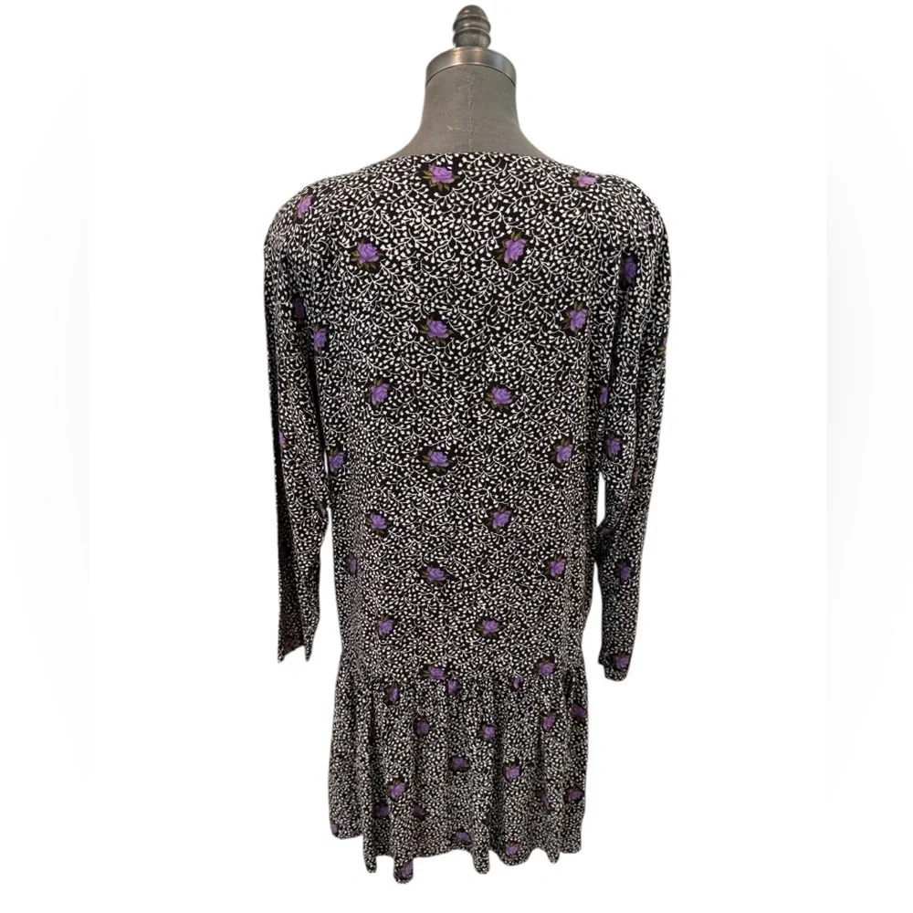 Compagnie Internationale Express Floral Drop Waist Dress Rayon Small - Picture 5 of 11
